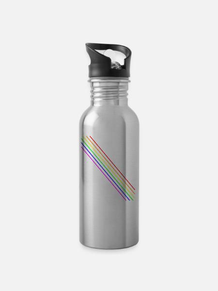 Equality Elegant LGBT+ - Trinkflasche mit integriertem Trinkhalm - Lightsilver