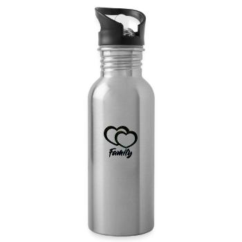 Family - Water bottle with straw - silver - Right