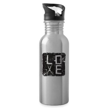 Shear Love Hair Stylist - Trinkflasche mit integriertem Trinkhalm - Lightsilver - Rechts