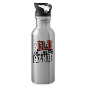 Old Schmetterhand Tennis Schmetter Hand - Trinkflasche mit integriertem Trinkhalm - Lightsilver - Rechts