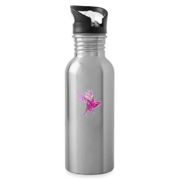 oiseau - Gourde avec paille intégrée - argent clair - Droite