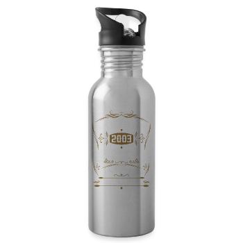 Vintage Geburtstagsgeschenk geboren im Jahr 2003 Retro - Trinkflasche mit integriertem Trinkhalm - Lightsilver - Rechts