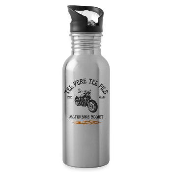 TEL PERE TEL FILS MOTORBIKE ADDICT - Gourde avec paille intégrée - argent clair - Droite