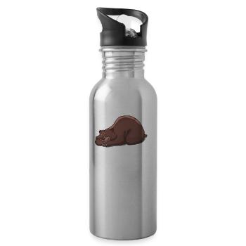 Schlafender Bär - Gourde avec paille intégrée - argent clair - Droite