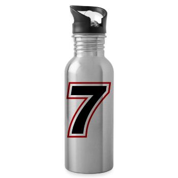 7 nombre symbole - Gourde avec paille intégrée - argent clair - Droite
