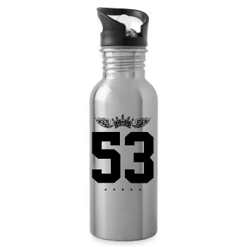 53 Zahl Krone - Trinkflasche mit integriertem Trinkhalm - Lightsilver - Rechts