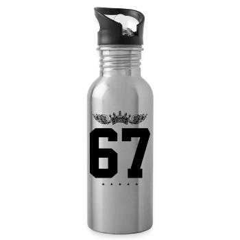 67 Number crown - Water bottle with straw - silver - Right