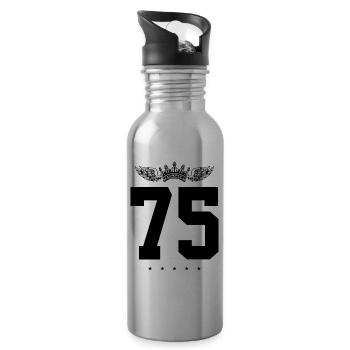 75 Couronne numérique - Gourde avec paille intégrée - argent clair - Droite