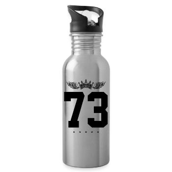 73 Number crown - Water bottle with straw - silver - Right