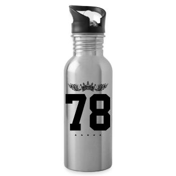 78 Couronne numérique - Gourde avec paille intégrée - argent clair - Droite