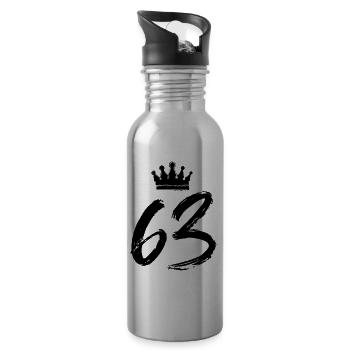 63 Number crown - Water bottle with straw - silver - Right