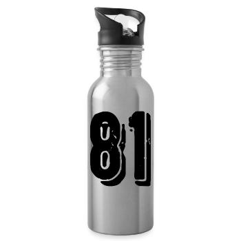 81 number jersey - Water bottle with straw - silver - Right