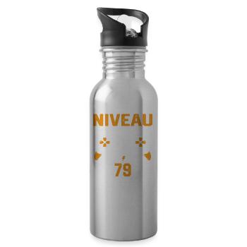 Niveau 79 débloqué / Anniversaire 79 ans gamer - Gourde avec paille intégrée - argent clair - Droite