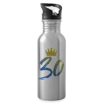 30 Zahl Krone - Trinkflasche mit integriertem Trinkhalm - Lightsilver - Rechts