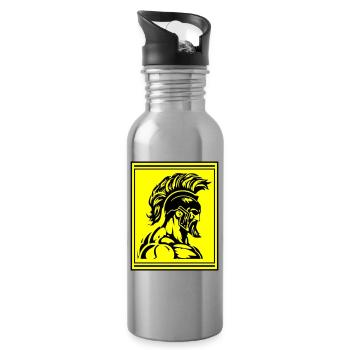 Spartan Warrior Gladiator Muskeln - Trinkflasche mit integriertem Trinkhalm - Lightsilver - Rechts