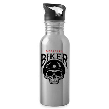Skeleton Biker - Gourde avec paille intégrée - argent clair - Droite