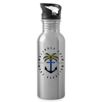 Mallorca Crew Anchor Palm - Water bottle with straw - silver - Right