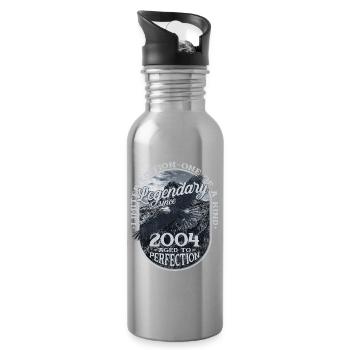Legendary since 2004 - Water bottle with straw - silver - Right
