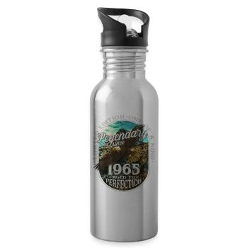 Legendary since 1965 - Water bottle with straw - silver - Right