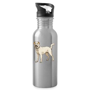 Kangal Hund - Trinkflasche mit integriertem Trinkhalm - Lightsilver - Rechts