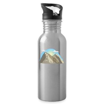 climbing ladder climbing ladder cycling mountain s - Water bottle with straw - silver - Right