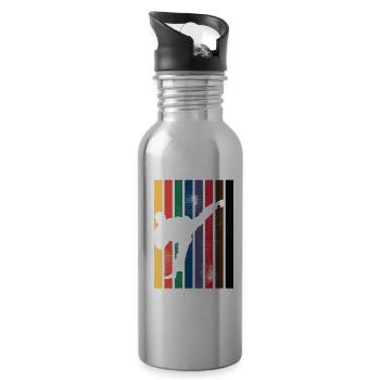 Karate Belt Colors Mens - Water bottle with straw - silver - Right