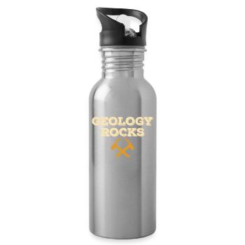 Geologe Geologie Gesteine - Trinkflasche mit integriertem Trinkhalm - Lightsilver - Rechts