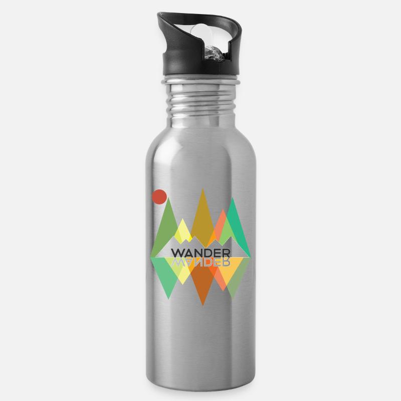 Wandern Wandern - Trinkflasche mit integriertem Trinkhalm - Lightsilver