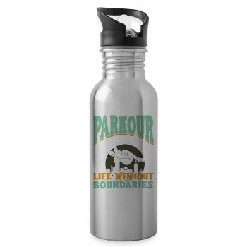 Parkour Life without Boundaries - Water bottle with straw - silver - Right