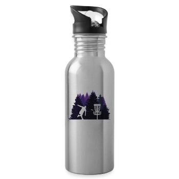 Trendsport Discgolf in the Black Forest - Water bottle with straw - silver - Right