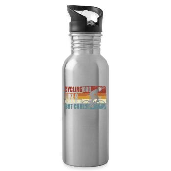 Bike dad, just much cooler - Water bottle with straw - silver - Right