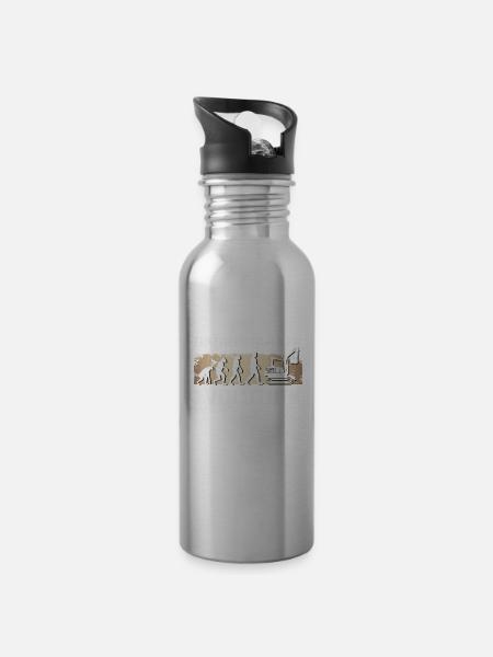 Baggerfahrer Evolution - Trinkflasche mit integriertem Trinkhalm - Lightsilver