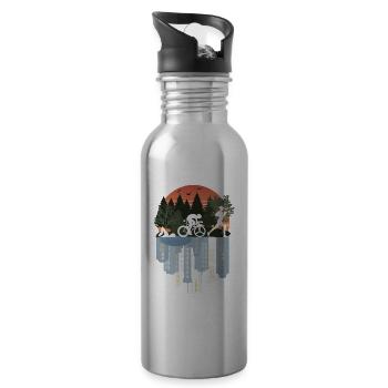 Triathlon, nature merveilleuse - Gourde avec paille intégrée - argent clair - Droite