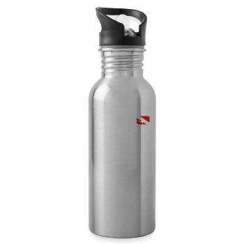 Diving Equipment Scuba Diver Diving - Water bottle with straw - silver - Right