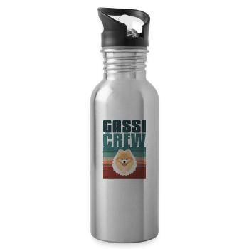 Gassi Crew, Zwergspitz - Gourde avec paille intégrée - argent clair - Droite
