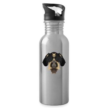Mein Deutsch Drahthaar ist der Coolste - Trinkflasche mit integriertem Trinkhalm - Lightsilver - Rechts