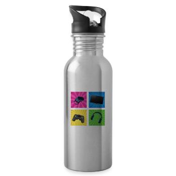 Level 15 complete 2007 Game 15th Birthday - Water bottle with straw - silver - Right