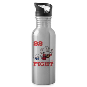 Vor 22 Jahren Gewann Ich Den Kampf 22. Geburtstag - Trinkflasche mit integriertem Trinkhalm - Lightsilver - Rechts