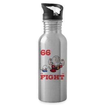 66 years ago I won the fight 66th birthday - Water bottle with straw - silver - Right