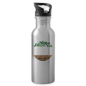 Leg Dich Nicht Mit Einem Gärtner An, Niemand - Trinkflasche mit integriertem Trinkhalm - Lightsilver - Rechts