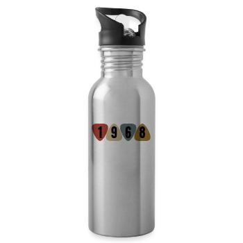 Born 1968 guitarist guitar pick - Water bottle with straw - silver - Right