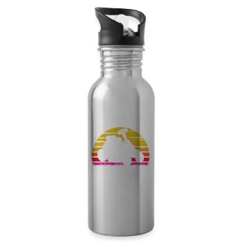 Mähen In Deutschland Rasenmäher Mäht - Trinkflasche mit integriertem Trinkhalm - Lightsilver - Rechts