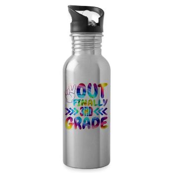 Aus Endlich 3. Klasse Klasse Grundschulschüler - Trinkflasche mit integriertem Trinkhalm - Lightsilver - Rechts