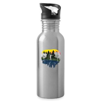 Slackline, Balance Sport - Water bottle with straw - silver - Right