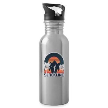 Slackline, Balance Sport - Water bottle with straw - silver - Right