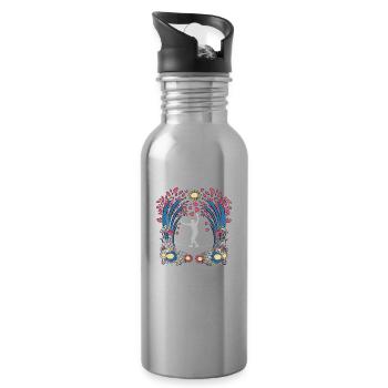 Slackline, Balance Sport - Water bottle with straw - silver - Right