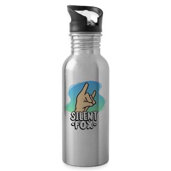 Enseignant Silent Fox pour les élèves tranquilles dans - Gourde avec paille intégrée - argent clair - Droite