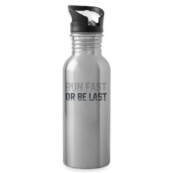 Run fast or be the last runner - Water bottle with straw - silver - Right