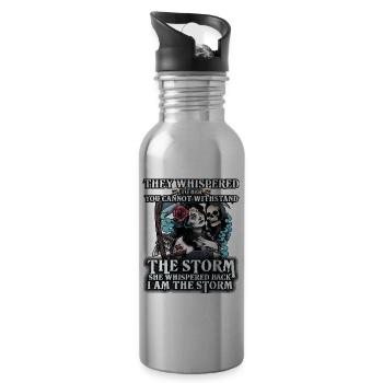 They Whisper That You Can't Stand The Storm - Water bottle with straw - silver - Right