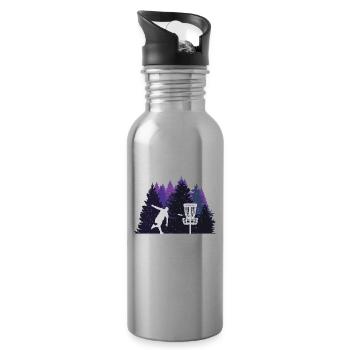 Trendsport Discgolf im schwarzen Wald - Trinkflasche mit integriertem Trinkhalm - Lightsilver - Rechts